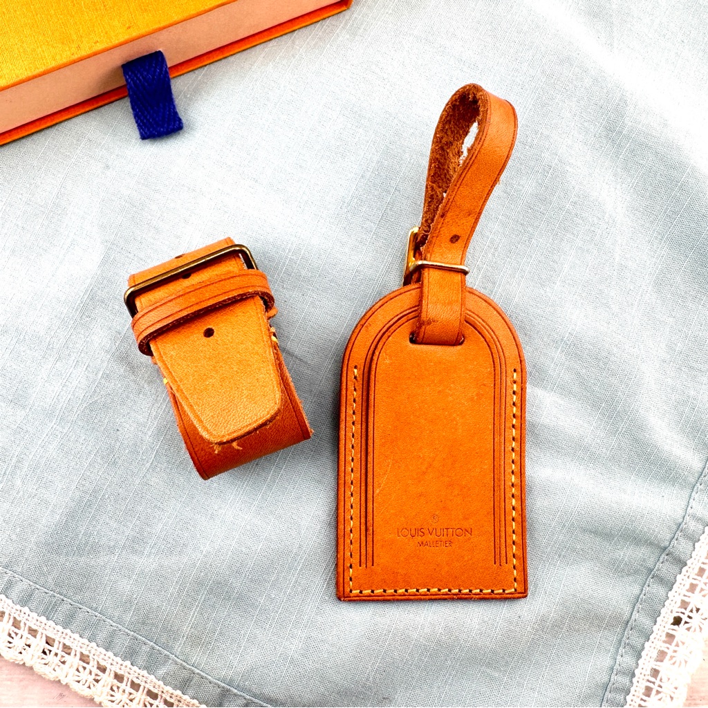 Authentic Vachetta Leather Luggage Tag And Loop